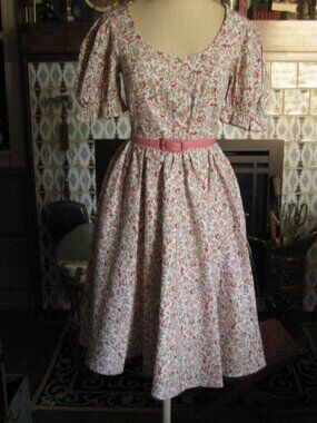 Micheline Pitt Vixen Dress Beetlejuice Swing Retro Pink Floral XS NEW w/o TAGS